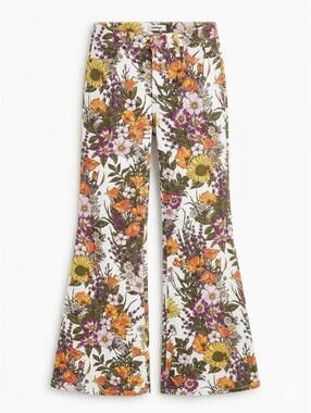 Wrangler Wanderer 622 Mid Rise Flare Jeans Floral Print Women's 28x34